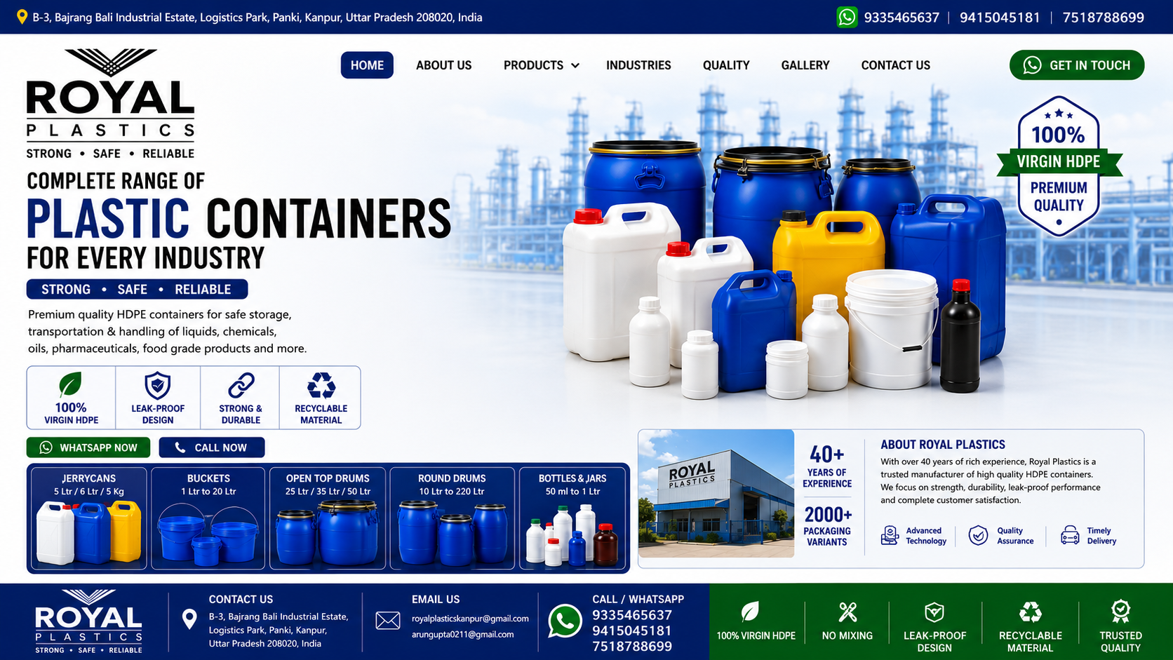 Royal Plastics Product Range